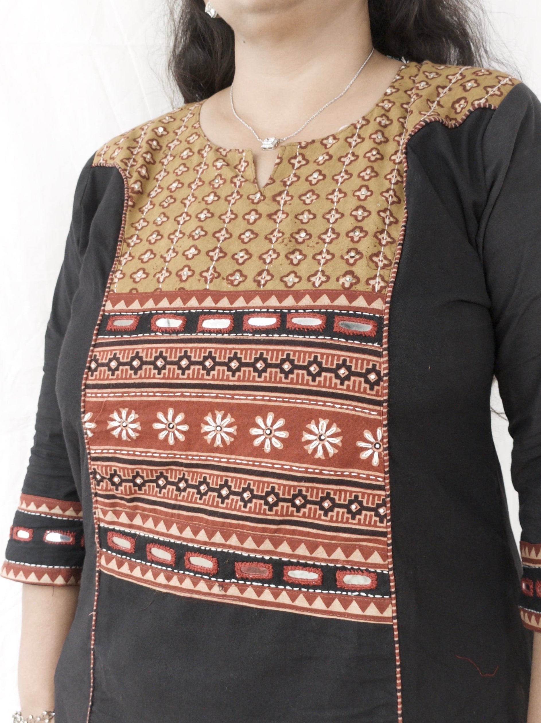 Hand Embroidery and Mirror Work Pure Cotton Kurta Pant Set