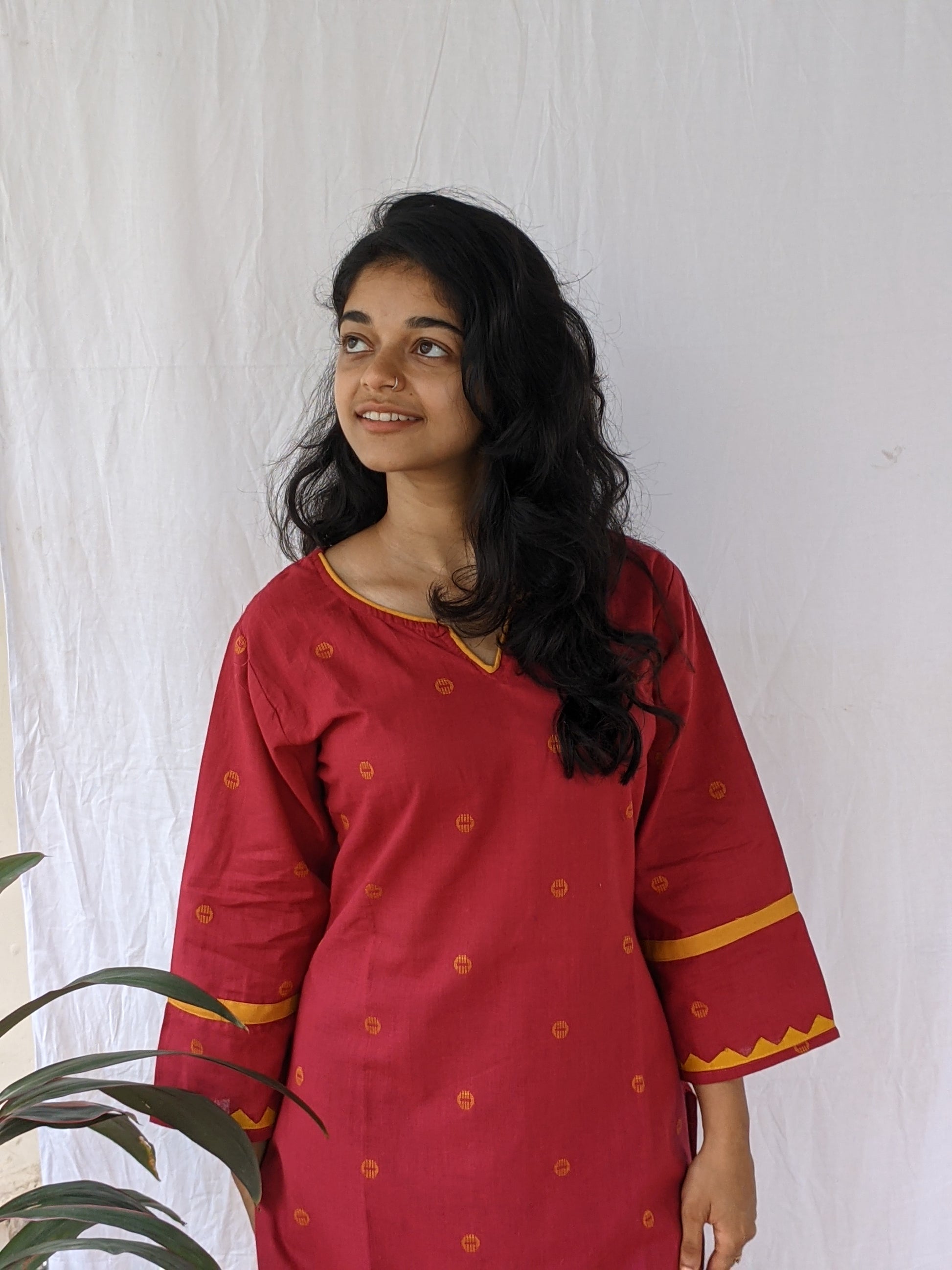 Handloom Cotton Kurta -Applique Work