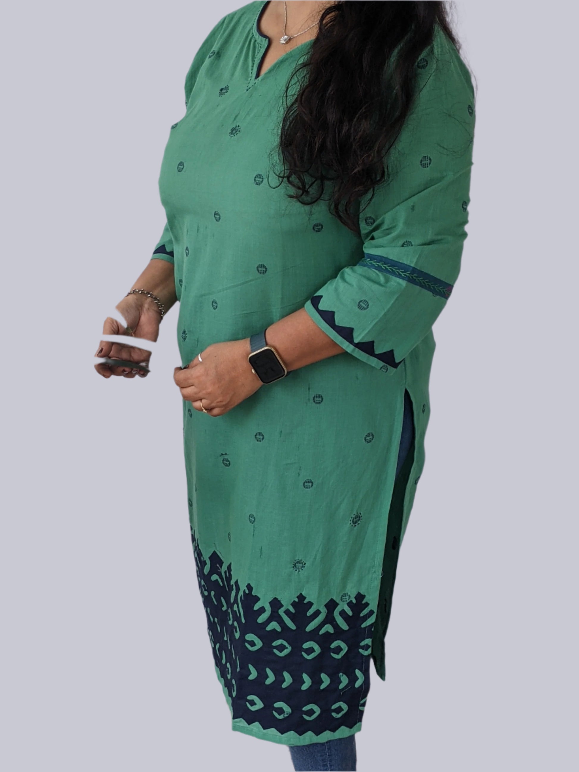 Handloom Cotton Kurta -Applique Work