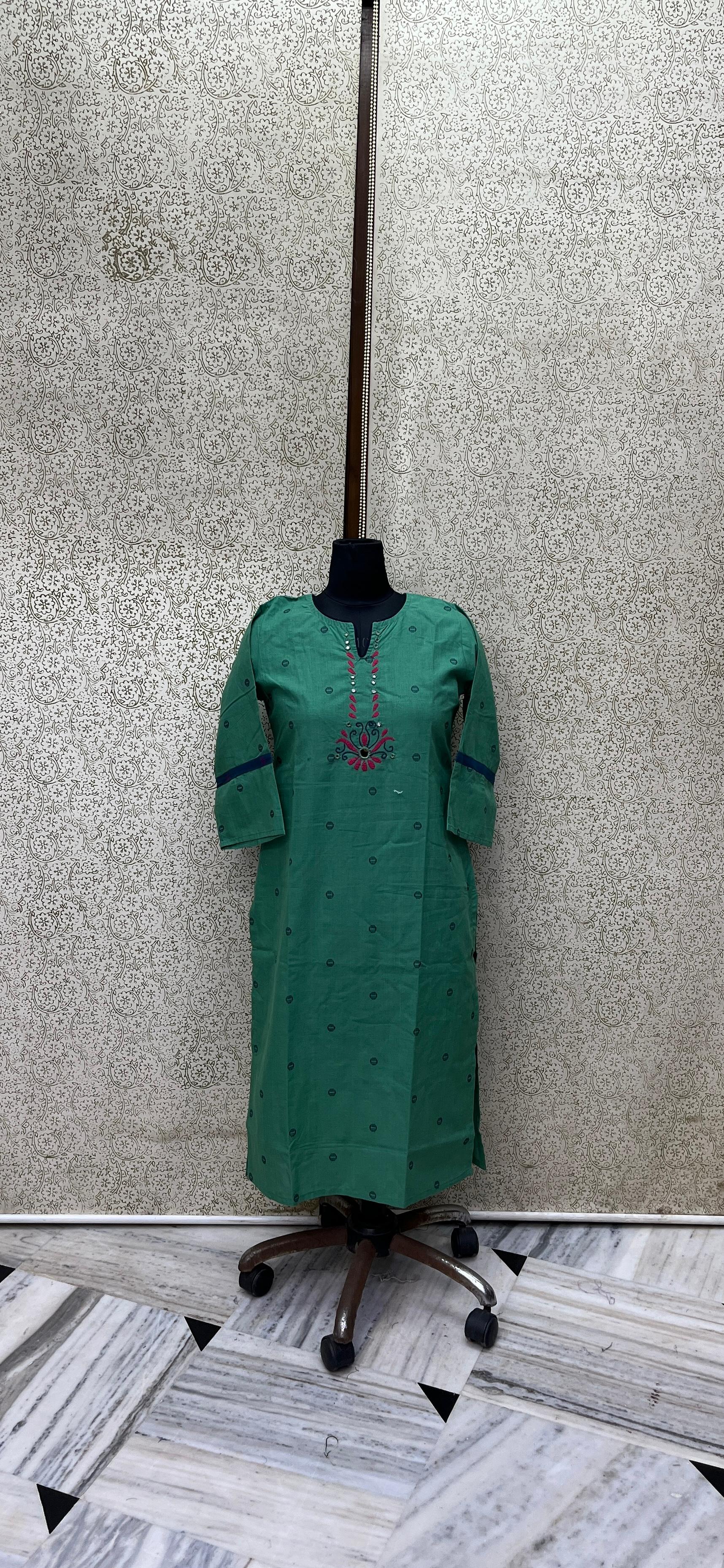 Handloom Cotton Kurta - Hand Work