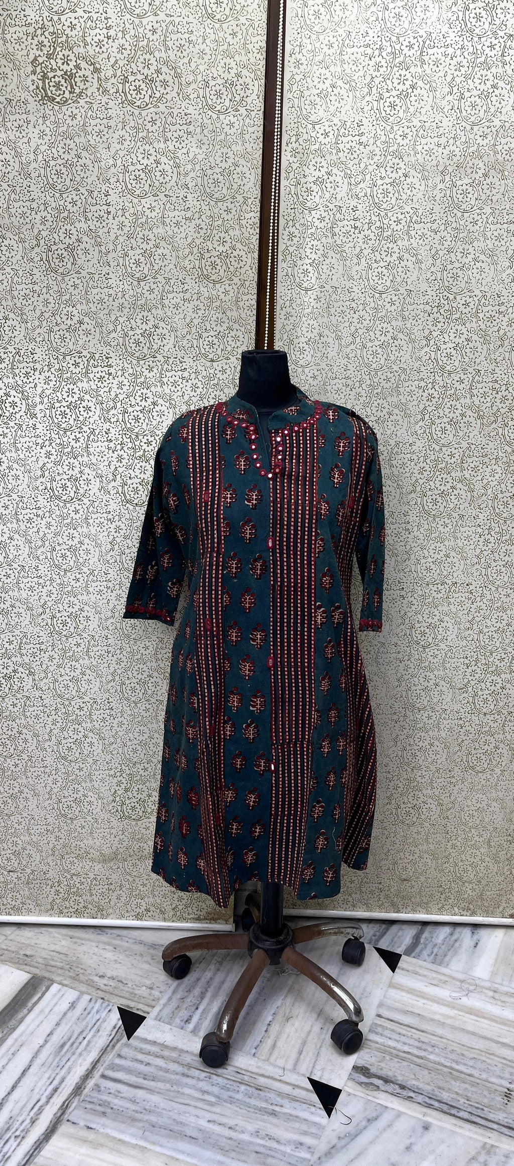 cotton dress -dhabu  mirror work