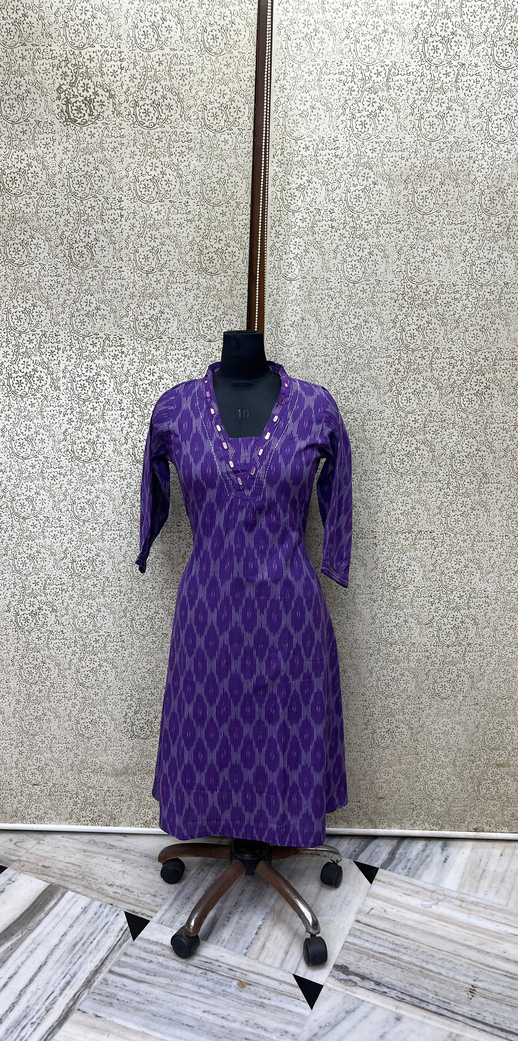 Cotton handloom mirrorwork