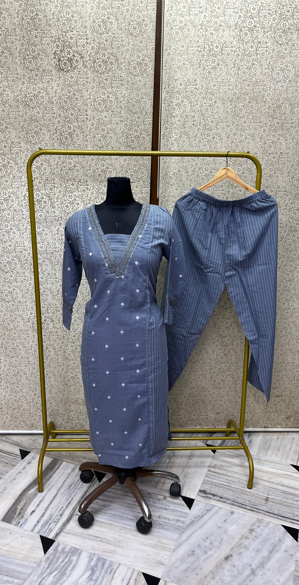 handllom Cotton Kurta Pant Set