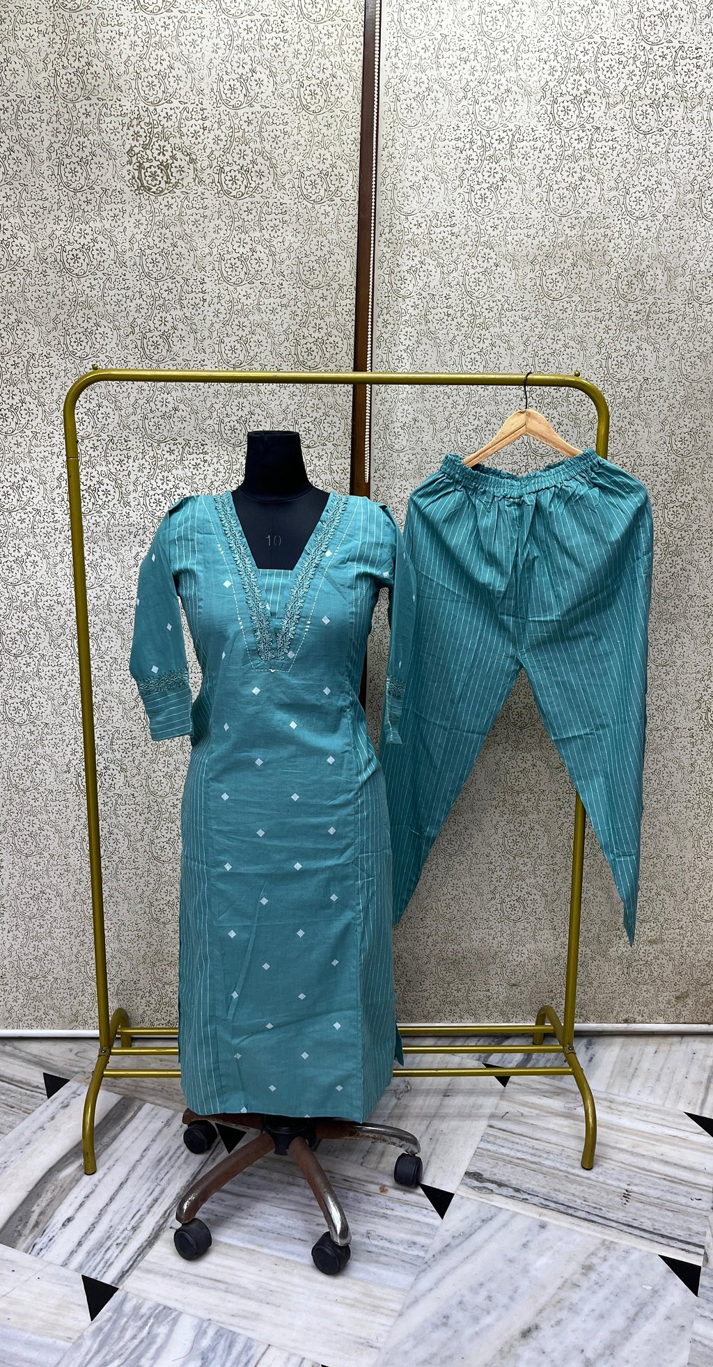 handllom Cotton Kurta Pant Set