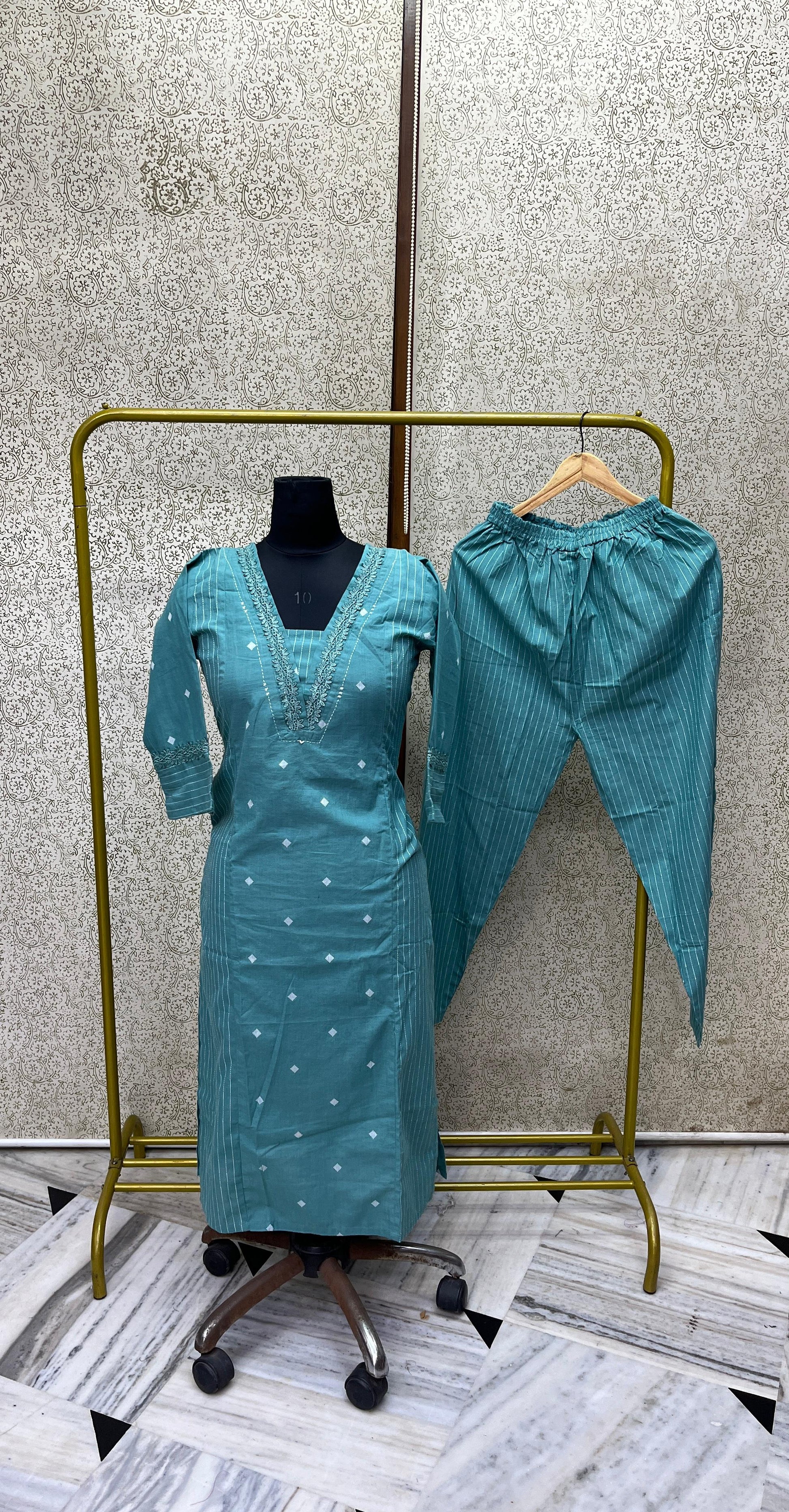 handllom Cotton Kurta Pant Set
