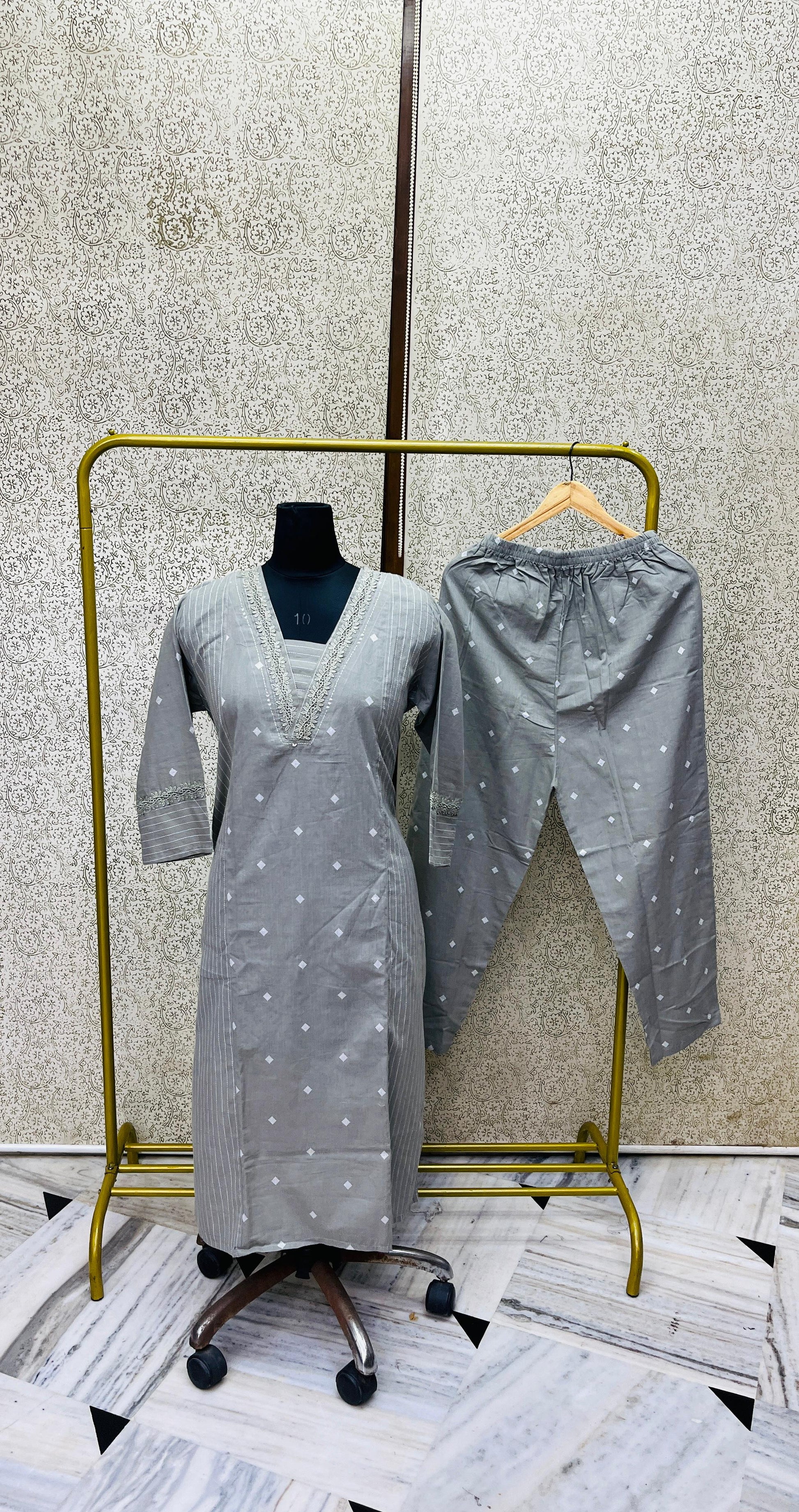 handllom Cotton Kurta Pant Set