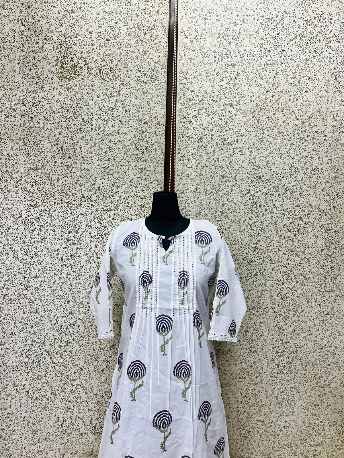 White Cotton Floral Dress