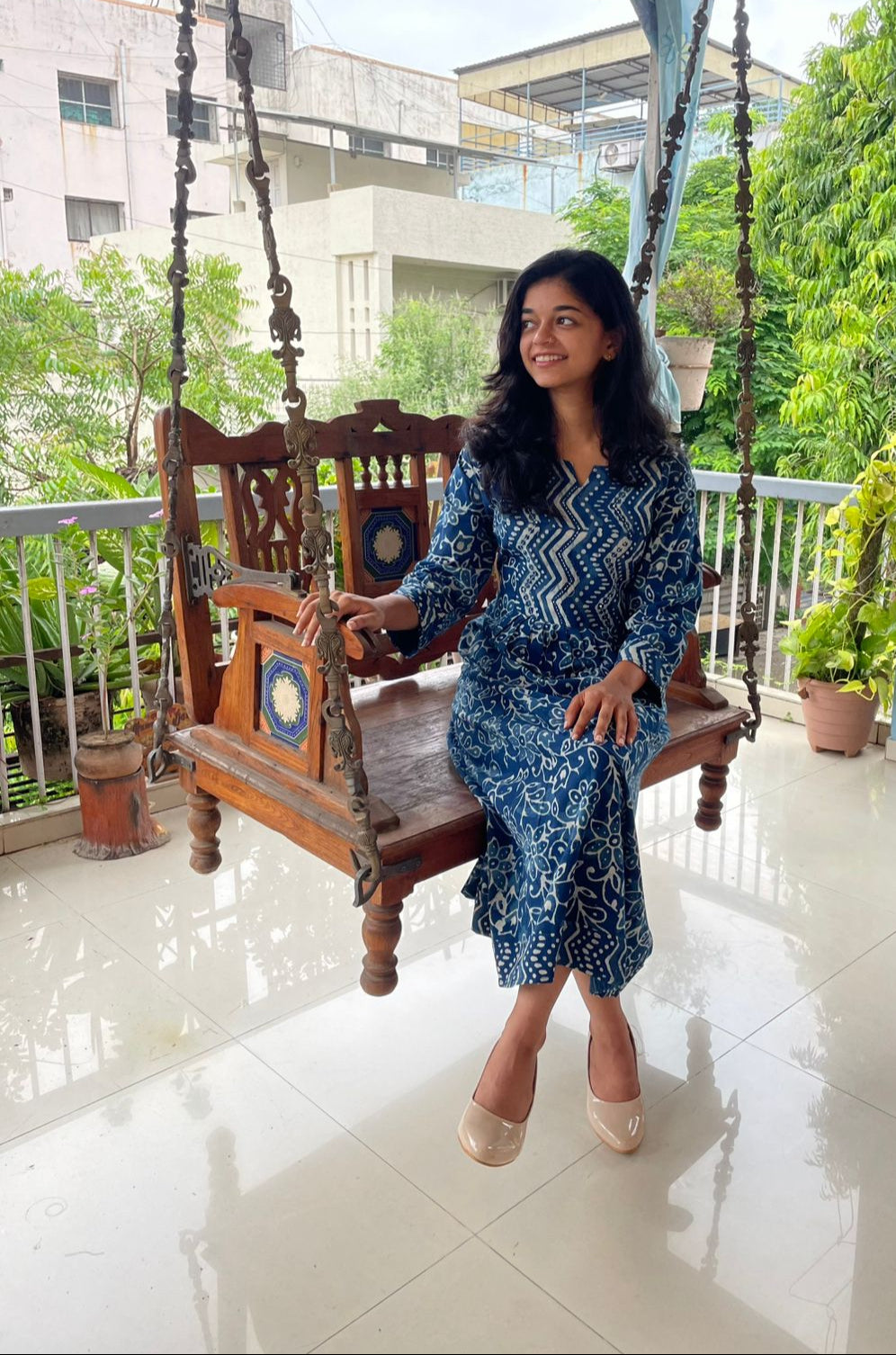 Indigo Cotton Dress