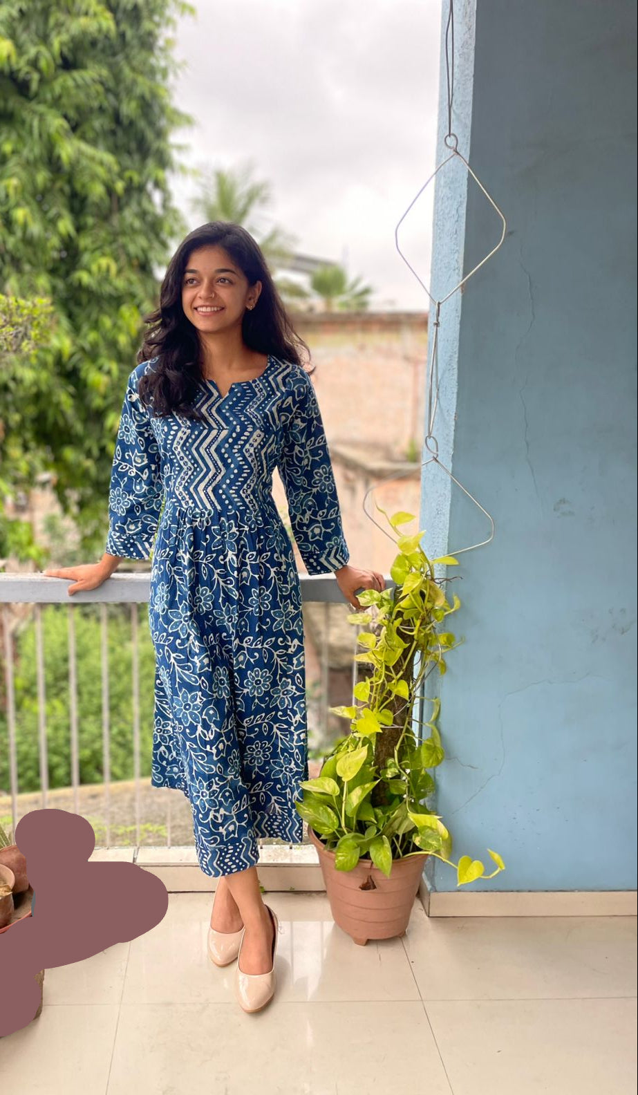 Indigo Cotton Dress